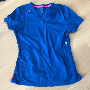 Extra small Koi lite scrub top, royal blue